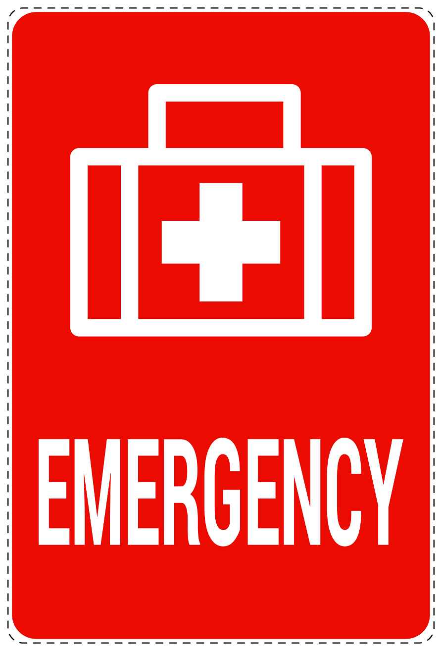 Emergency sticker "Emergency" 10-40 cm LH-SIE-4060-14