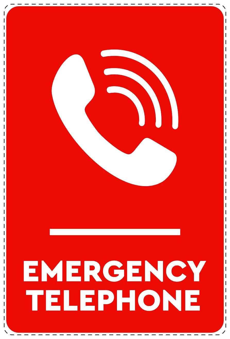 Emergency sticker "Emergency telephone" 10-40 cm LH-SIE-4090-14