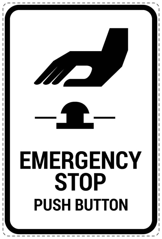 Emergency sticker "Emergency stop push button" 10-40 cm LH-SIE-4100-0