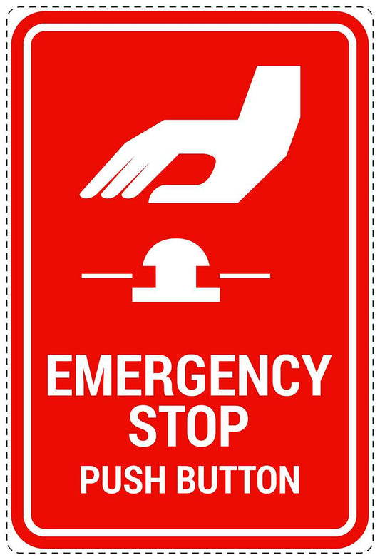 Emergency sticker "Emergency stop push button" 10-40 cm LH-SIE-4100-14