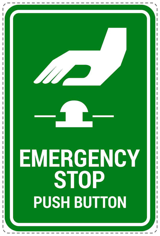 Emergency sticker "Emergency stop push button" 10-40 cm LH-SIE-4100-54