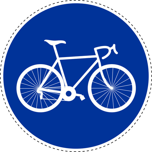 Mandatory stickers "Track or strap for bicycles" made of PVC plastic, LH-SIM1210