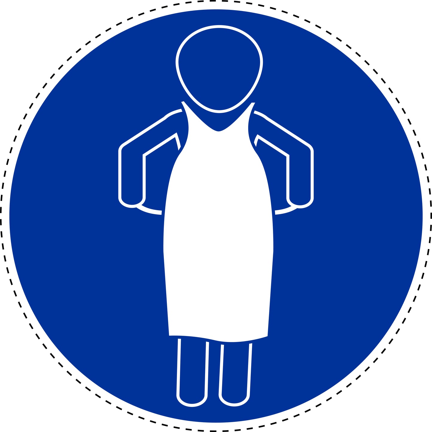 Mandatory stickers "Wear protective apron" made of PVC plastic, LH-SIM1350
