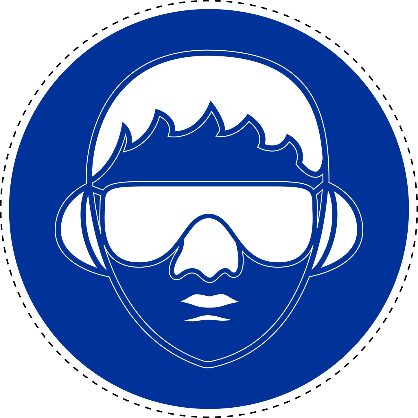 Mandatory stickers "Use eye and hearing protection" made of PVC plastic, LH-SIM1460