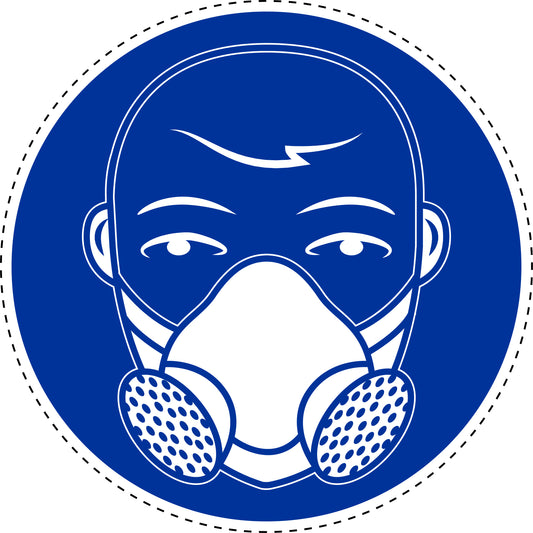 Mandatory stickers “Wear respiratory protection” made of PVC plastic, LH-SIM1500