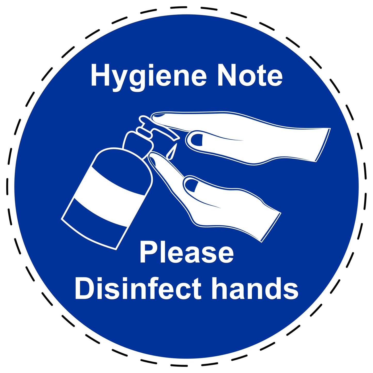 Mandatory stickers "Hygiene note Please disinfect hands", made of PVC plastic, LH-SIM1540