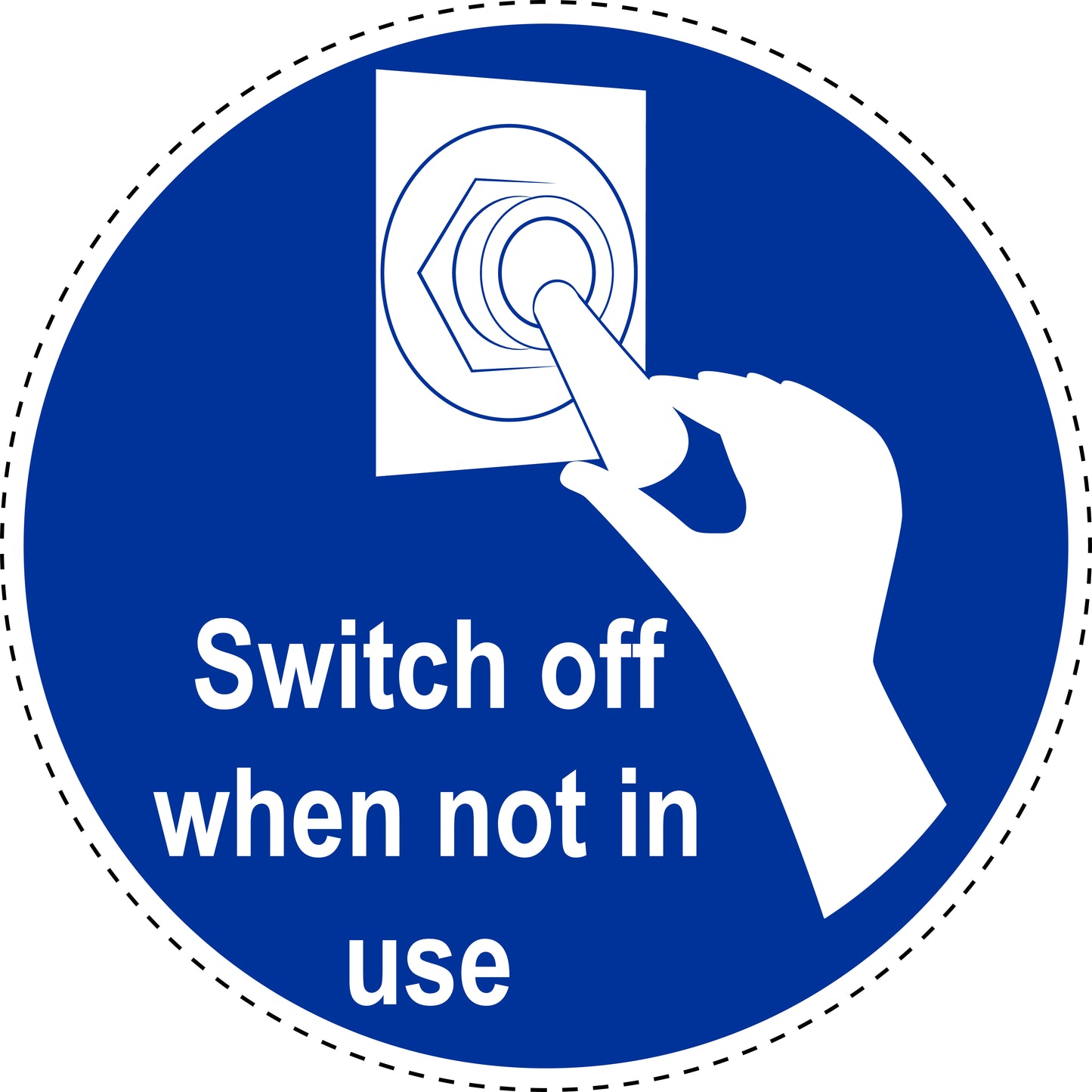 Mandatory stickers "Switch off when not in use" made of PVC plastic, LH-SIM1570