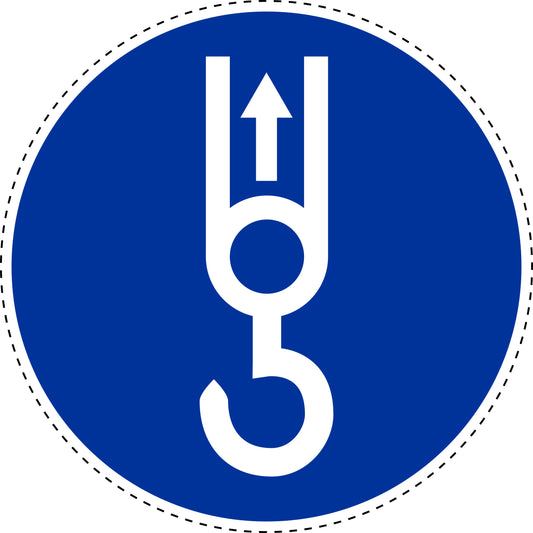 Mandatory sticker "lifting point symbol" made of PVC plastic, ES-SIM1690