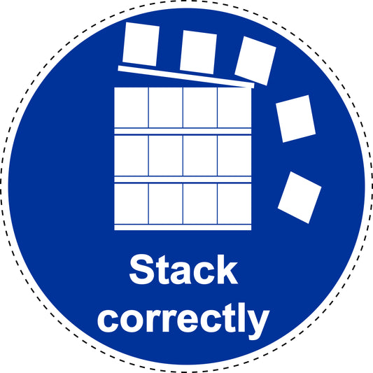 Mandatory stickers "Stack correctly" made of PVC plastic, LH-SIM1730