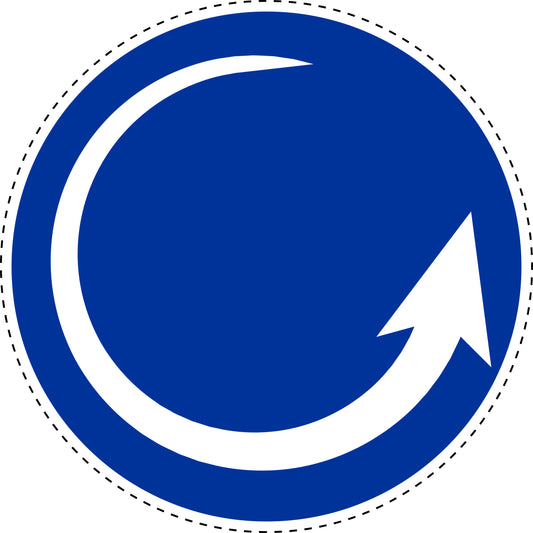 Mandatory stickers "Counterclockwise rotation" made of PVC plastic, LH-SIM1740