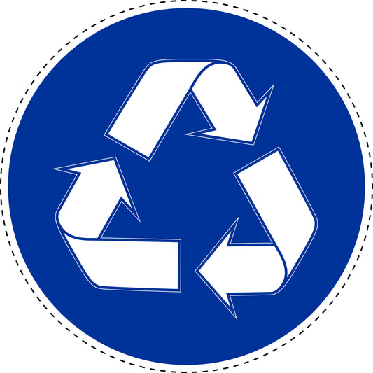 Mandatory stickers "Must be recycled" made of PVC plastic, LH-SIM1760