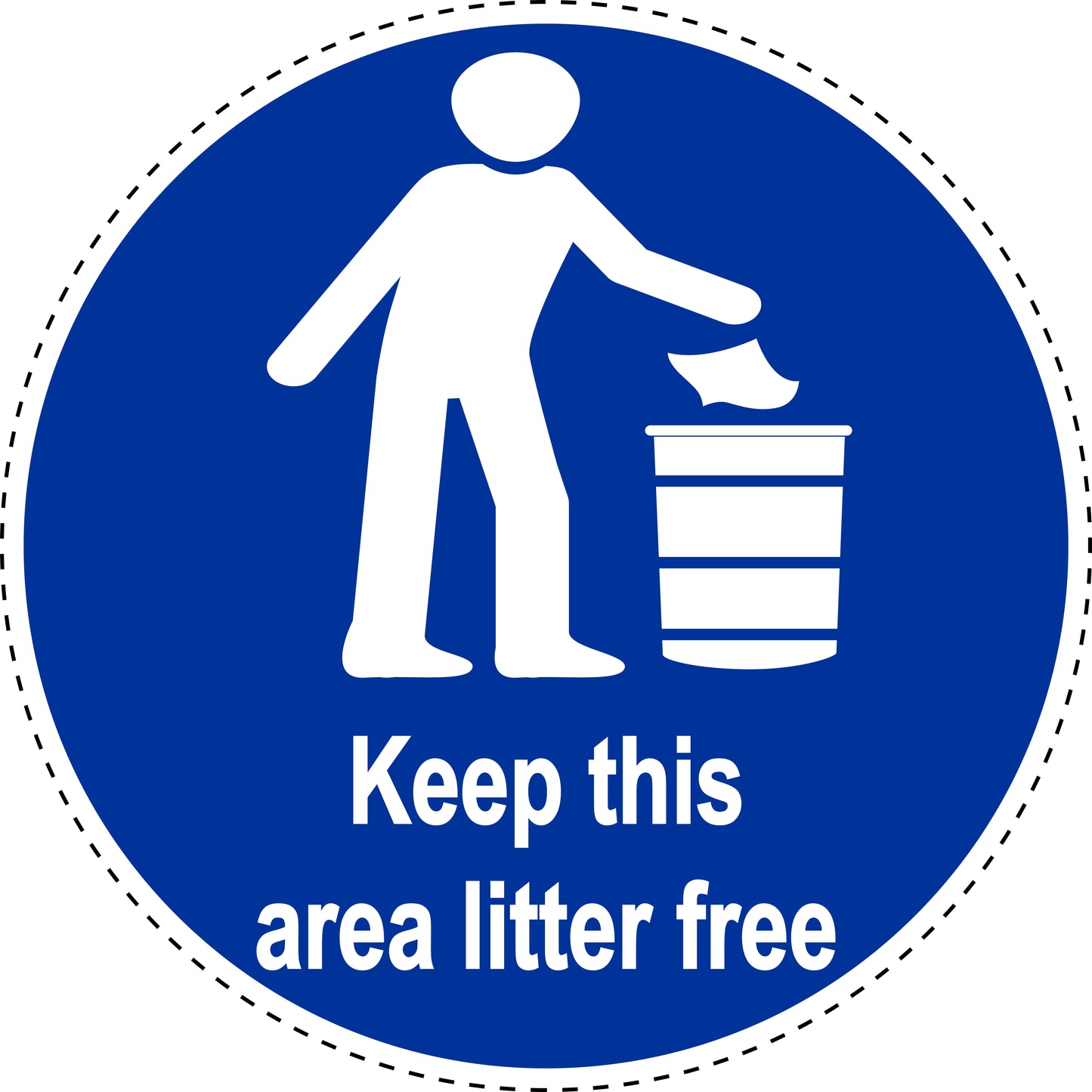Mandatory sticker "Keep this area free of waste" made of PVC plastic, ES-SIM1780