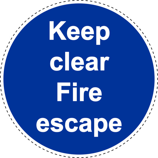 Mandatory sticker "Keep emergency exit clear" made of PVC plastic, ES-SIM1800