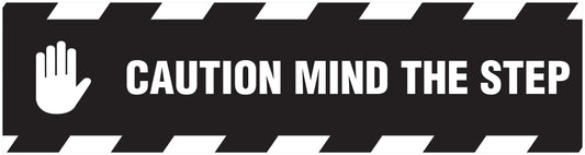 “Caution mind the step” Sticker 20-80 cm made of PVC plastic, LH-STUFE-11000-45x12-88-0