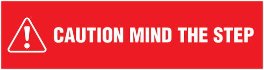 “Caution mind the step” Sticker 20-80 cm made of PVC plastic, LH-STUFE-14000-45x12-14-0