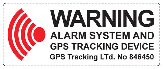 Alarm sticker 10-30 cm LH-ALARM-3000-5x2 Material: white PVC plastic