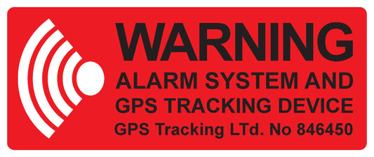 Alarm sticker 10-30 cm LH-ALARM-3010-10x4 Material: white PVC plastic