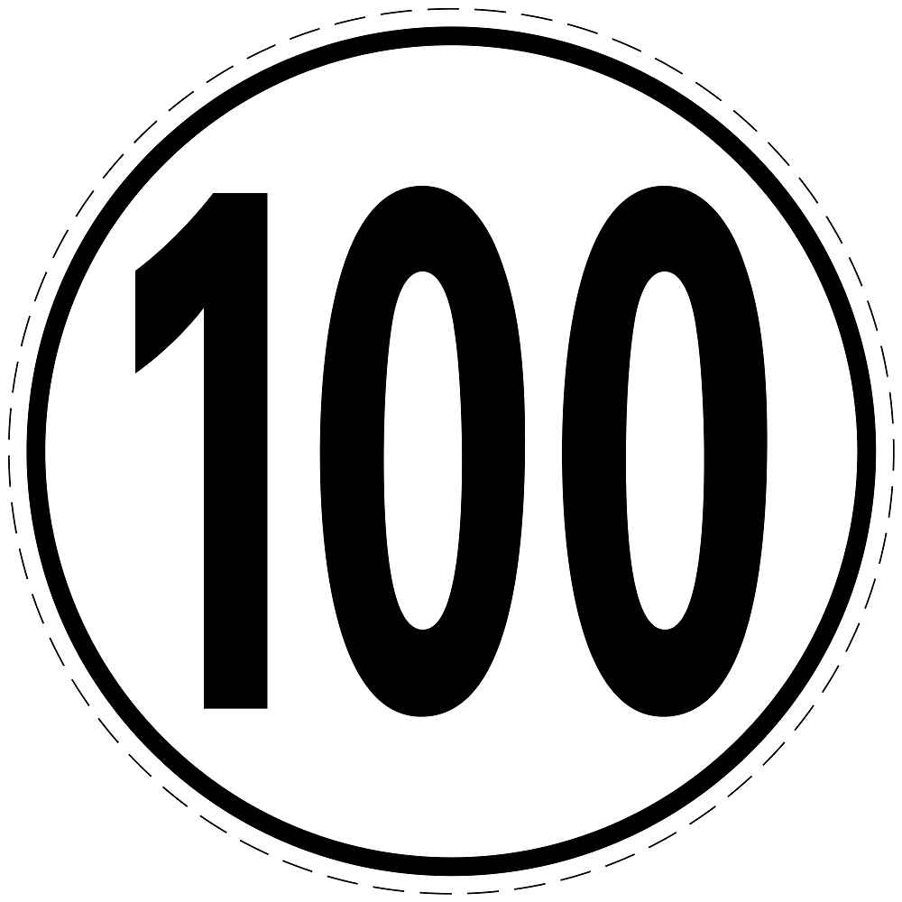 Speed sign 100 km/h LH-CAR5000-100 – LabelHeaven