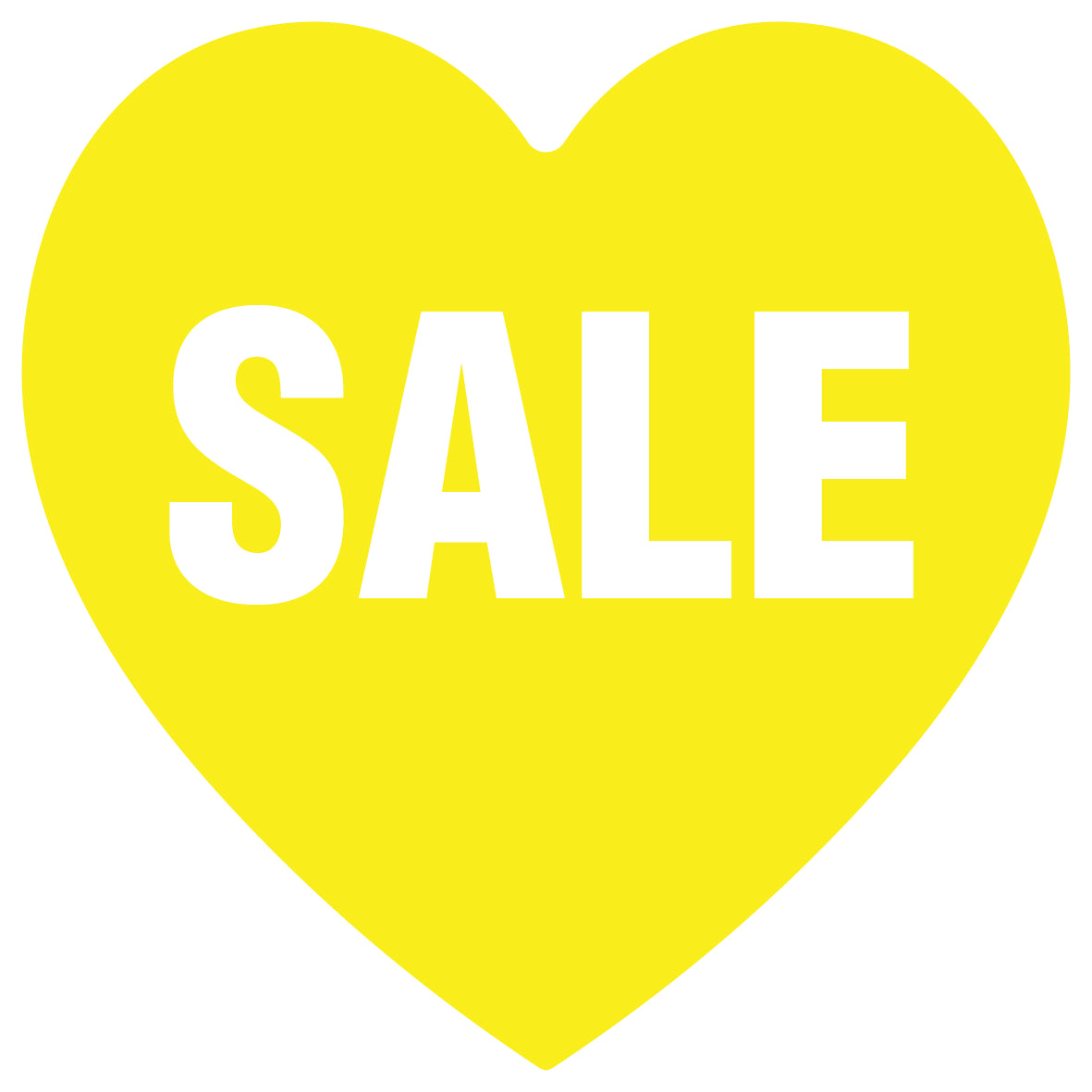 Promotional stickers heart shaped "Sale" 10-60 cm LH-SALE-1000-HE-10-3-0