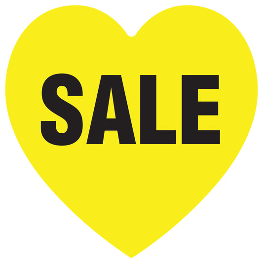 Promotional stickers heart shaped "Sale" 10-60 cm LH-SALE-1000-HE-10-3-88