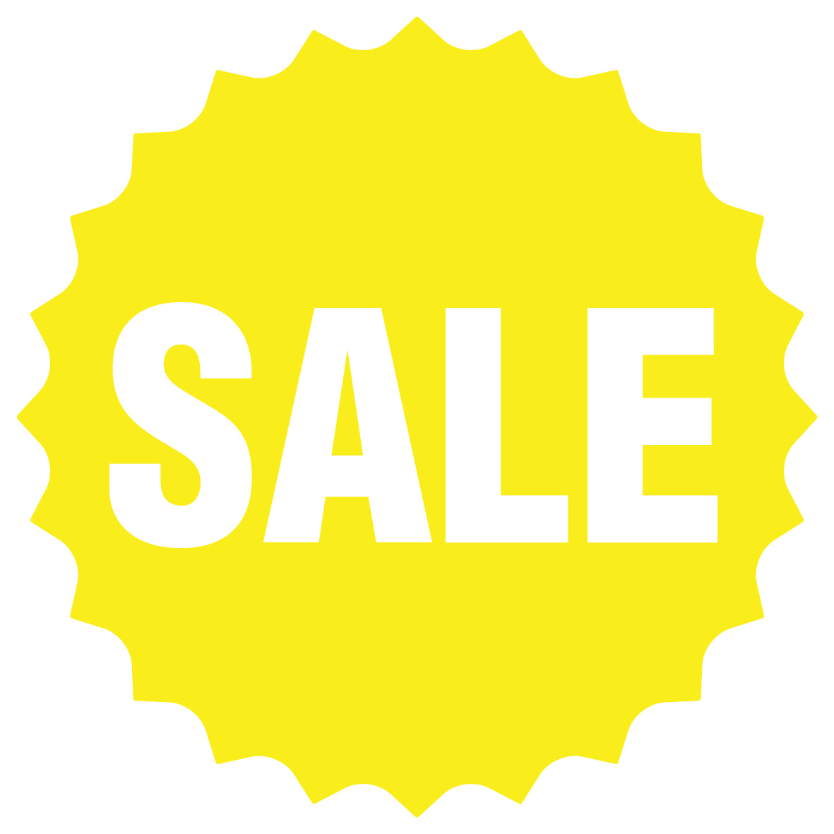 Promotional stickers round star-shaped "Sale" 10-60 cm LH-SALE-1000-RS-10-3-0