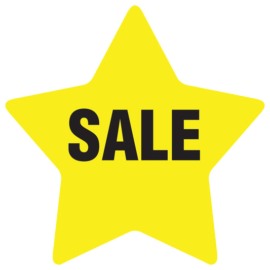 Promotional stickers round star-shaped "Sale" 10-60 cm LH-SALE-1000-ST-10-3-88