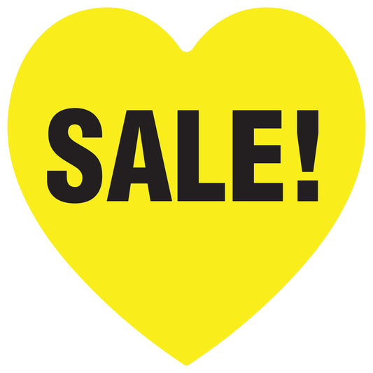Promotional stickers heart shaped "Sale !" 2-7 cm LH-SALE-2000-HE-10-3-88