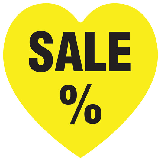 Promotional stickers heart shaped "Sale %" 10-60 cm LH-SALE-3000-HE-10-3-88