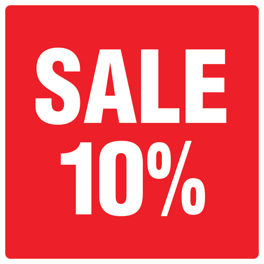 Promotional stickers square"Sale 10%" 10-60 cm LH-SALE-3010-QU-10-14-0