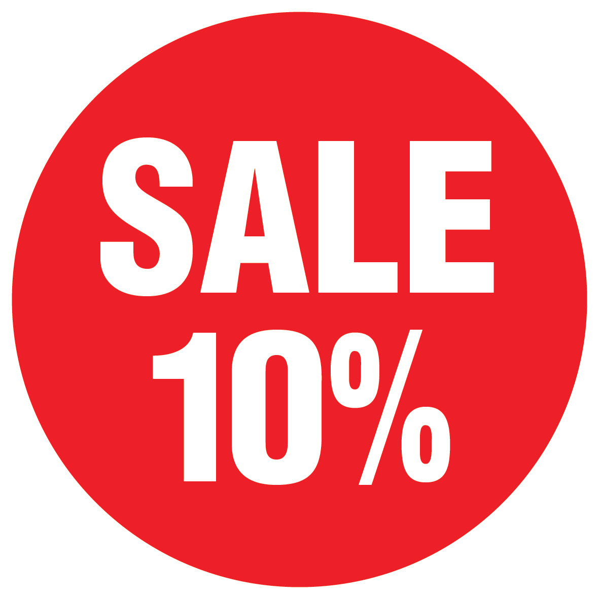 Promotional stickers round 2 "Sale 10%" 10-60 cm LH-SALE-3010-RU-10-14-0