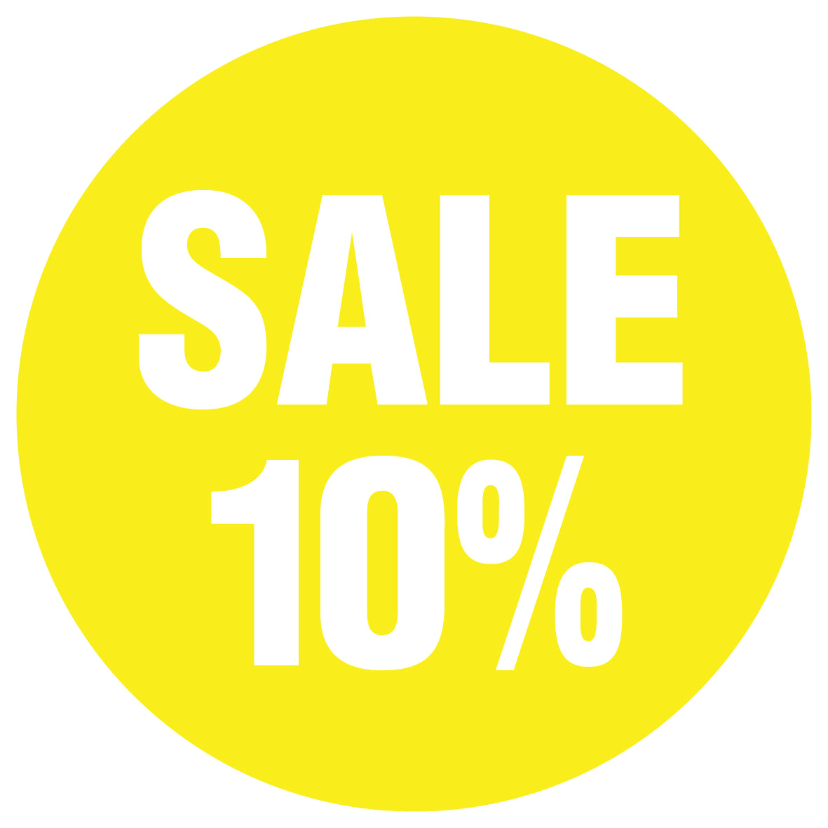 Promotional stickers round 2 "Sale 10%" 10-60 cm LH-SALE-3010-RU-10-3-0