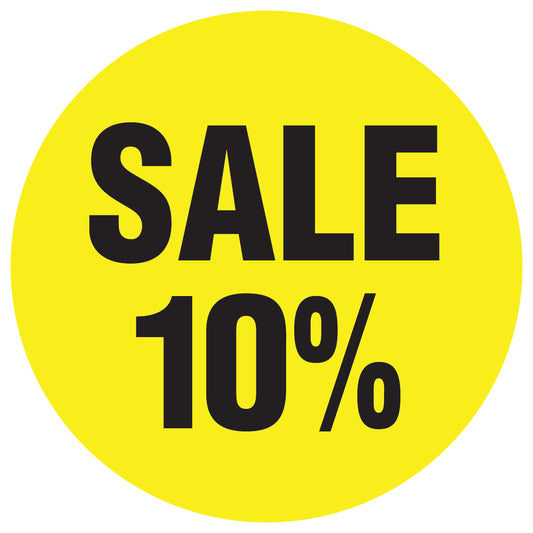 Promotional stickers round 2 "Sale 10%" 2-7 cm LH-SALE-3010-RU-10-3-88