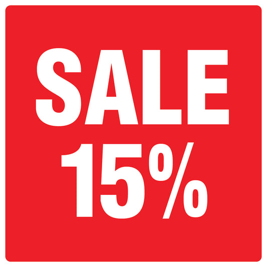 Promotional stickers square"Sale 15%" 10-60 cm LH-SALE-3015-QU-10-14-0
