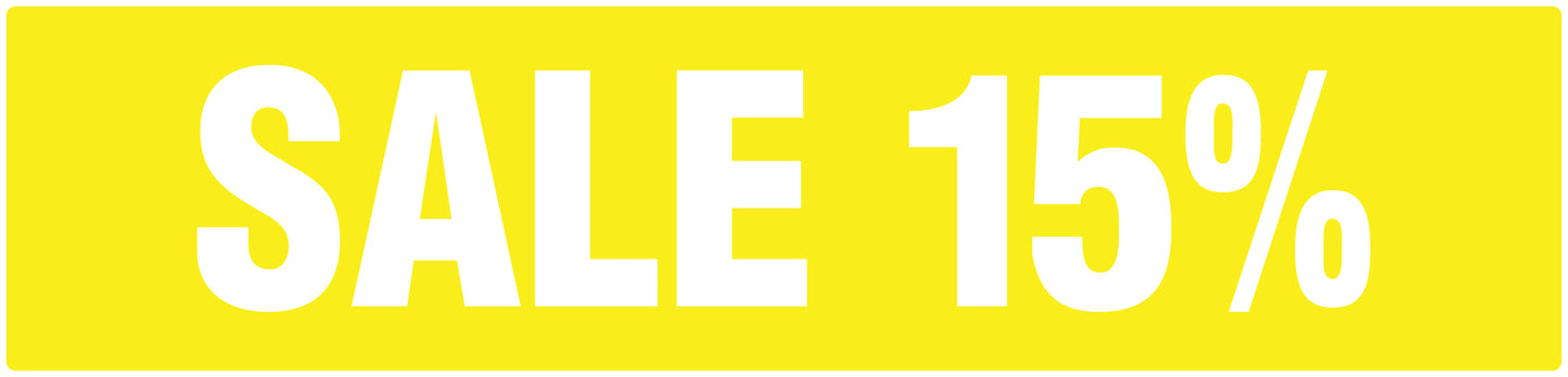 Promotional stickers rectangular "Sale 15%" 10-60 cm LH-SALE-3015-RE-50x12-3-0