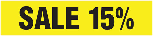Promotional stickers rectangular "Sale 15%" 2-7 cm LH-SALE-3015-RE-50x12-3-88