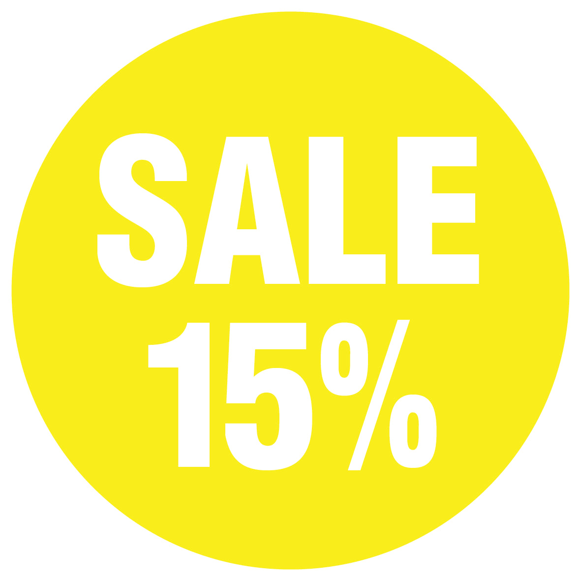 Promotional stickers round 2 "Sale 15%" 10-60 cm LH-SALE-3015-RU-10-3-0