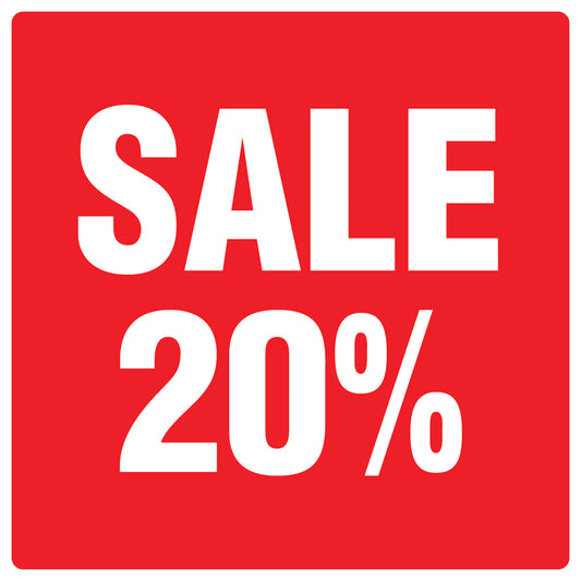 Promotional stickers square"Sale 20%" 10-60 cm LH-SALE-3020-QU-10-14-0