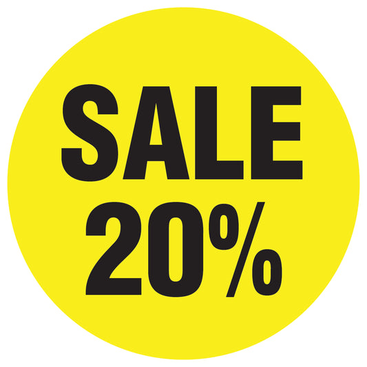 Promotional stickers round 2 "Sale 20%" 10-60 cm LH-SALE-3020-RU-10-3-88