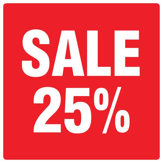 Promotional stickers square"Sale 25%" 10-60 cm LH-SALE-3025-QU-10-14-0