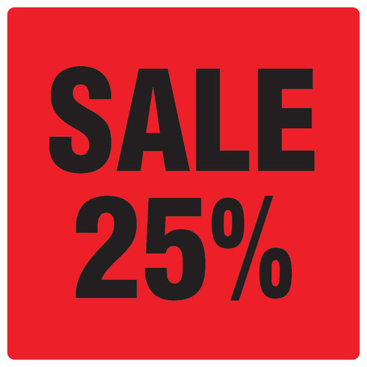 Promotional stickers square"Sale 25%" 10-60 cm LH-SALE-3025-QU-10-14-88
