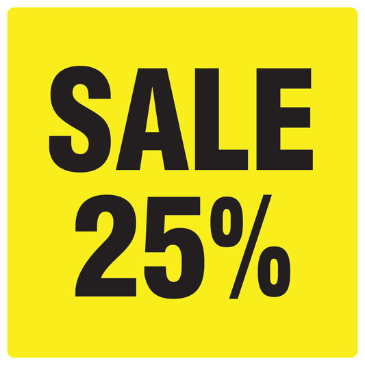 Promotional stickers square"Sale 25%" 10-60 cm LH-SALE-3025-QU-10-3-88