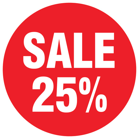 Promotional stickers round 2 "Sale 25%" 10-60 cm LH-SALE-3025-RU-10-14-0