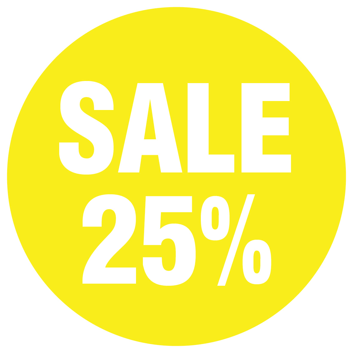 Promotional stickers round 2 "Sale 25%" 10-60 cm LH-SALE-3025-RU-10-3-0