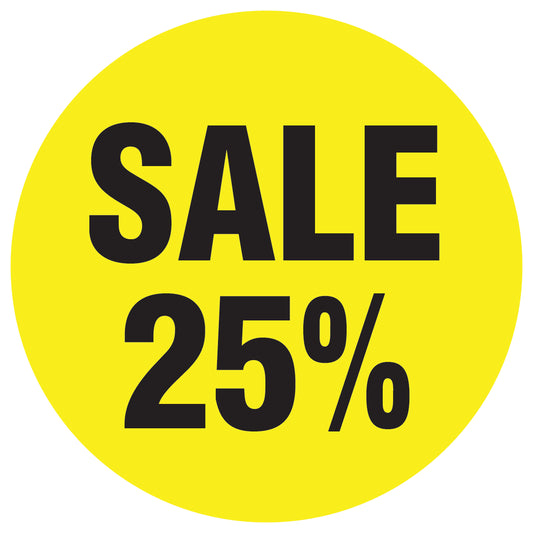 Promotional stickers round 2 "Sale 25%" 10-60 cm LH-SALE-3025-RU-10-3-88