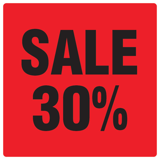 Promotional stickers square"Sale 30%" 2-7 cm LH-SALE-3030-QU-10-14-88