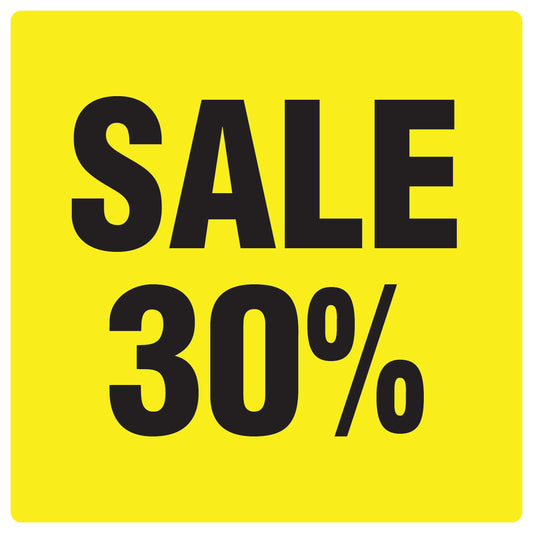Promotional stickers square"Sale 30%" 10-60 cm LH-SALE-3030-QU-10-3-88