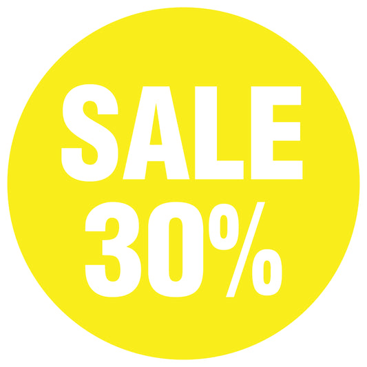 Promotional stickers round 2 "Sale 30%" 10-60 cm LH-SALE-3030-RU-10-3-0