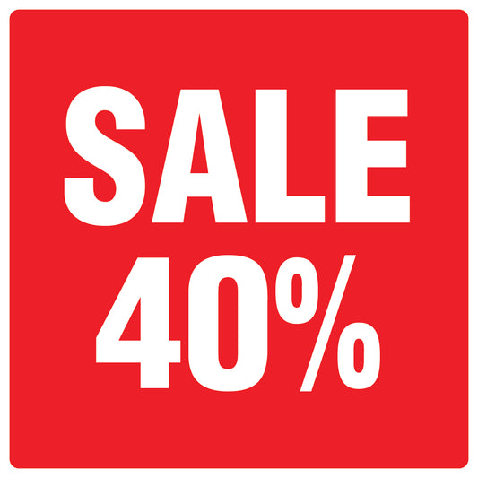 Promotional stickers square"Sale 40%" 2-7 cm LH-SALE-3040-QU-10-14-0