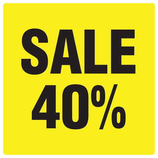 Promotional stickers square"Sale 40%" 10-60 cm LH-SALE-3040-QU-10-3-88