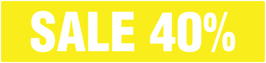 Promotional stickers rectangular "Sale 40%" 10-60 cm LH-SALE-3040-RE-50x12-3-0